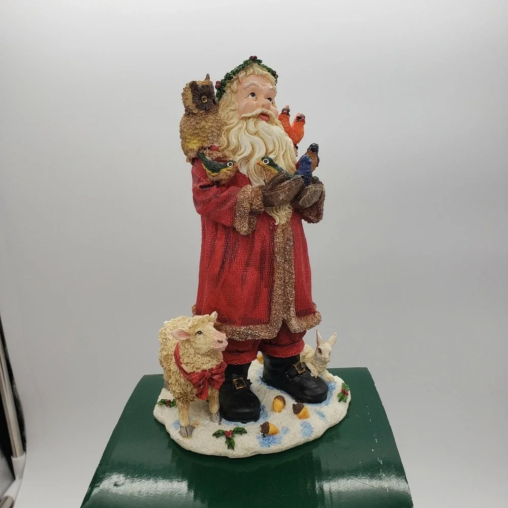 Holiday Lane Poly Resin Woodland Santa W/ Animals‎ Christmas 8